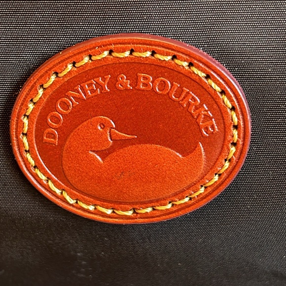 Dooney & Bourke Nylon Crossbody Purse Black with Tan Leather Trim Accents - Picture 3 of 15